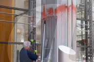 Red Paint And Gaza Message Splashed Across The New York Times Building And Starbucks 