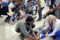 Gazans bring wounded and dead to Al-Awda hospital