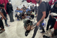 Gazans bring wounded and dead to Al-Awda hospital