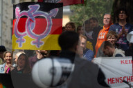 Rightwing Members Demo Against CSD And Counter Protest In Bonn