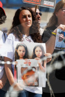 Barbed wire protest camp in Tel Aviv