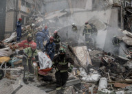 Aftermath of a massive strike on the capital of Ukraine.