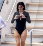 *EXCLUSIVE* *WEB MUST CALL FOR PRICING* Rupert Murdoch's daughter Elisabeth Murdoch enjoy the Italian sunshine on their holidays aboard the "Black Pearl" superyacht out in Filicudi