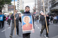 Pilgrims And Workers March From San Cayetano To Plaza De Mayo In Buenos Aires