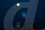  Sturgeon Moon From The Beaches Of Barcelona.
