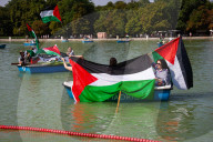 Rally In Madrid's Retiro Park To Support Palestine And Protest Israel's Intervention