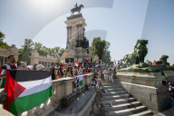 Rally In Madrid's Retiro Park To Support Palestine And Protest Israel's Intervention