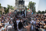 Rally In Madrid's Retiro Park To Support Palestine And Protest Israel's Intervention