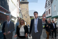 NRW Minister President With State Secretary Of Comunication Of NRW Visits Bad Muenstereifel 