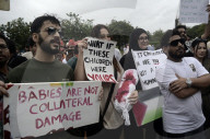Protesters Show Solidarity With Palestinians In Mumbai