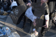 Ultra Orthodox Jewish Men Protest Against Recruitement Bill