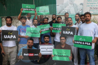 Jammu And Kashmir People's Democratic Party (PDP) Protests Demanding The Release Of Kashmiri Political Prisoners