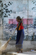 Street sweepers in India
