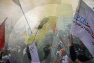 Labour Demonstration In Jakarta