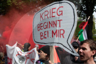 Demostration Against Rheinmetall Near The House Of Chef Of Rheinmetall In Duesseldorf