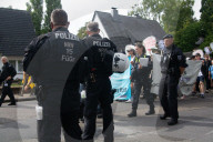 Demostration Against Rheinmetall Near The House Of Chef Of Rheinmetall In Duesseldorf