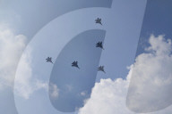Citizens Watch Military Parade Aircraft in Beijing