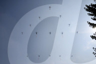 Citizens Watch Military Parade Aircraft in Beijing