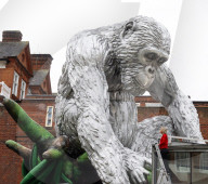 Lisa Roet’s large-scale Great Ape sculptural installation at Royal Geographical Society, London