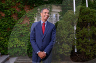Spanish Prime Minister Pedro Sanchez is photographed in the gardens of the Moncloa palace