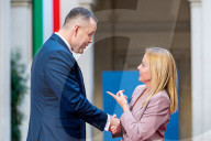 Prime Minister Giorgia Meloni Meets With The President Of The Republic Of Poland, Karol Nawrocki, At Palazzo Chigi
