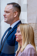 Prime Minister Giorgia Meloni Meets With The President Of The Republic Of Poland, Karol Nawrocki, At Palazzo Chigi