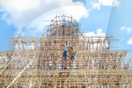 Bamboo structure for Goddess Durga festival