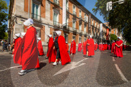 Women Protest Against Surrogacy In Madrid Dressed As The Handmaid's Tale Characters