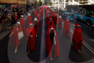 Women Protest Against Surrogacy In Madrid Dressed As The Handmaid's Tale Characters