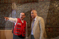 The Syrian Minister Of Health And The Qatari Ambassador Receive A Qatari Airlift Of Aid To Syria.