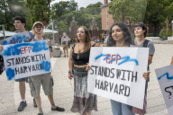 Harvard Students and faculty rally after court rules against Trump
