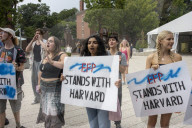 Harvard Students and faculty rally after court rules against Trump