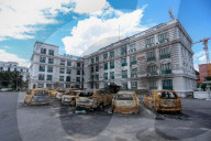 Burned-out Vehicles And Vandalized Buildings Are Seen At The Premises Of Singha Durbar