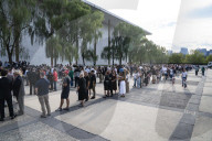 Thousands Lined Up Around The Kennedy Center In Washington, DC To Attend A Vigil  For Charlie Kirk
