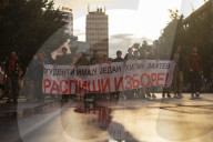 Protesters On Roadway In Novi Sad