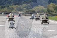 Presidential Helicopters Depart RAF Northolt