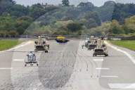 Presidential Helicopters Depart RAF Northolt