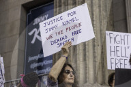 Jimmy Kimmel Protest Outside El Capitan