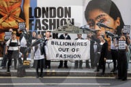Low Wages Protest London Fashion Week