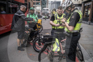 City of London police fine and confiscate illegal E bikes. 