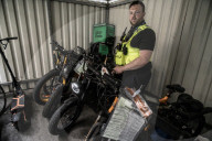 City of London police fine and confiscate illegal E bikes. 