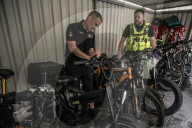 City of London police fine and confiscate illegal E bikes. 