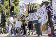 Jimmy Kimmel Protest Outside Disney Lot, Day 2