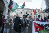 Rally Part Of The Nationwide Strike Called "Let's Block Everything" In Support Of Gaza People In Brescia, Italy. 