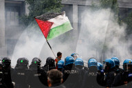 Clashes Between Demonstrators And Anti-riot Police During The Strike For Gaza In Milan