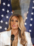 First Lady Melania Trump speaks during an event tittle ''Forms Fostering the Future Together: A Global Coalition'' 