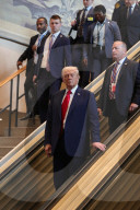 Donald Trump Exits United Nations With Careful Steps On Stairs