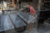 Traditional Noodle Maker From Palm Starch Called "Soun"