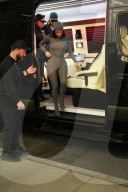 Kim Kardashian arrives at the four twenty five restaurant after the party