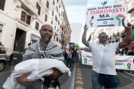 Demonstration Organized By Muslims In Rome In Support Of The Palestinian Population Of Gaza.